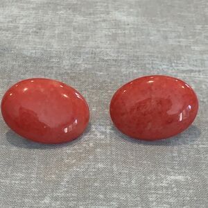Lovely Vintage dyed Orange Sodalite earrings, Pierced